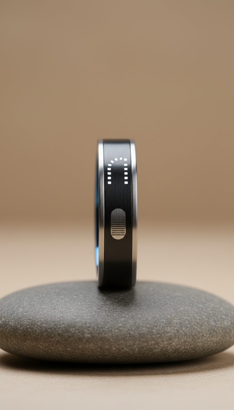 Nordwell Aura Smart Ring, front view on neutral background