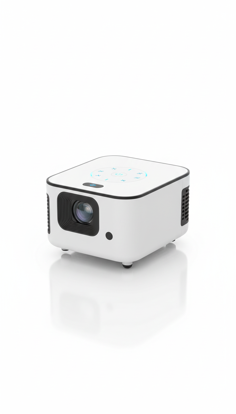 Nordwell Beam Mini Projector, front view on neutral background
