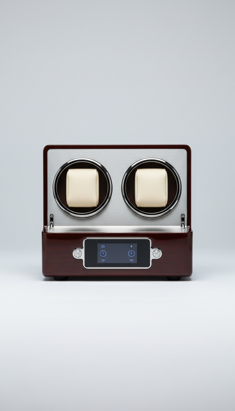 Nordwell Dual Watch Winder, front view on neutral background