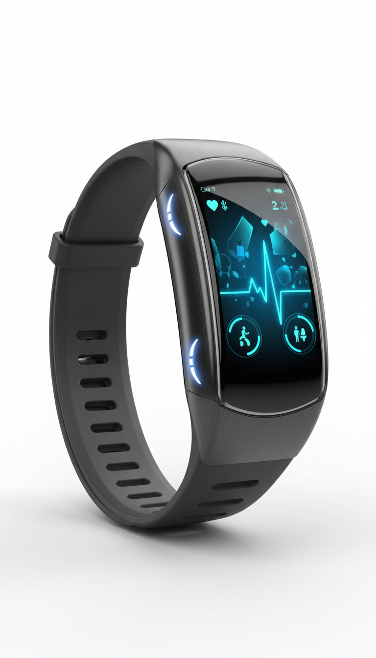Nordwell Pulse Fitness Watch, front view on neutral background
