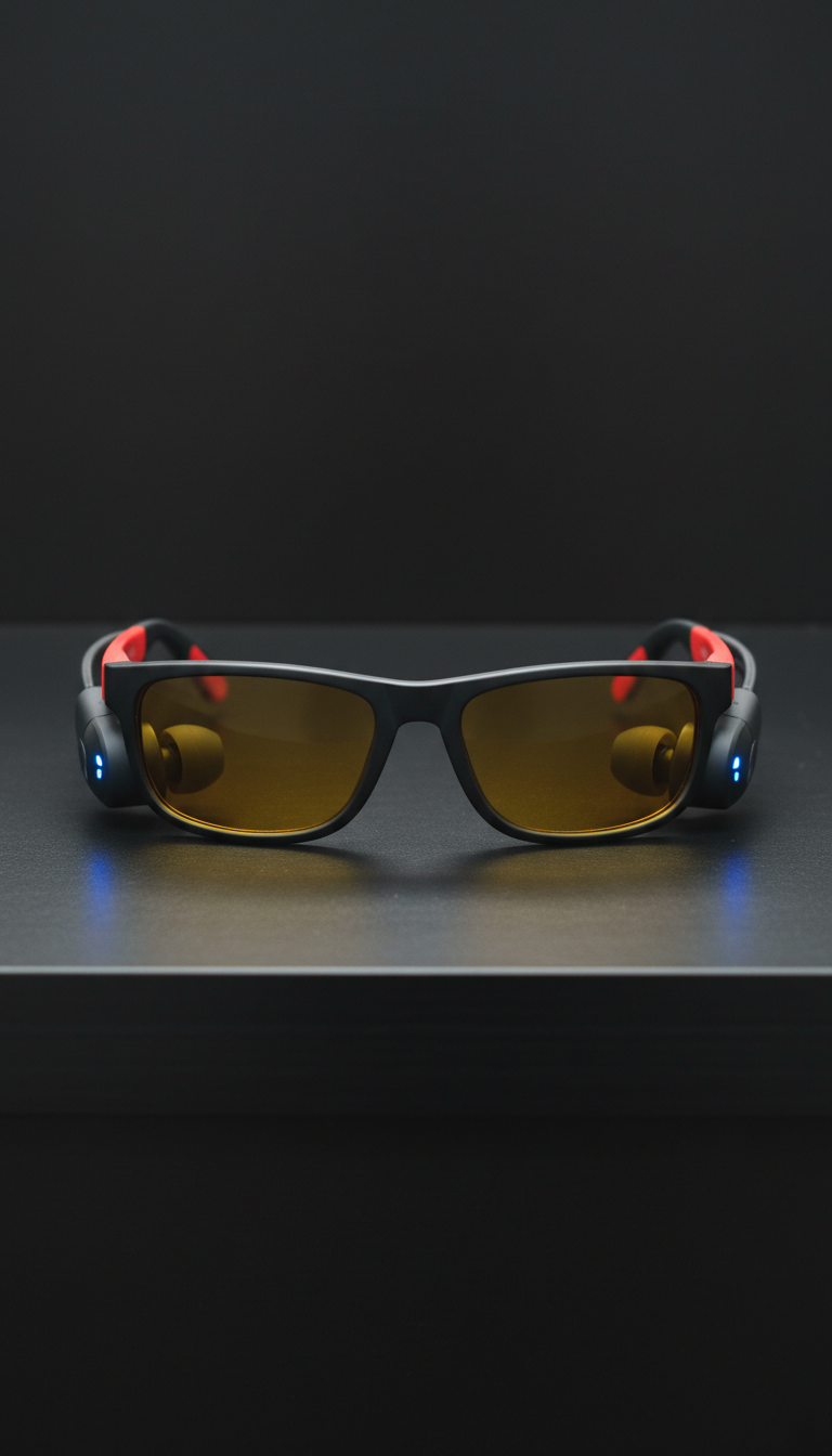 Nordwell Drift Open-Ear Sunglasses, front view on neutral background