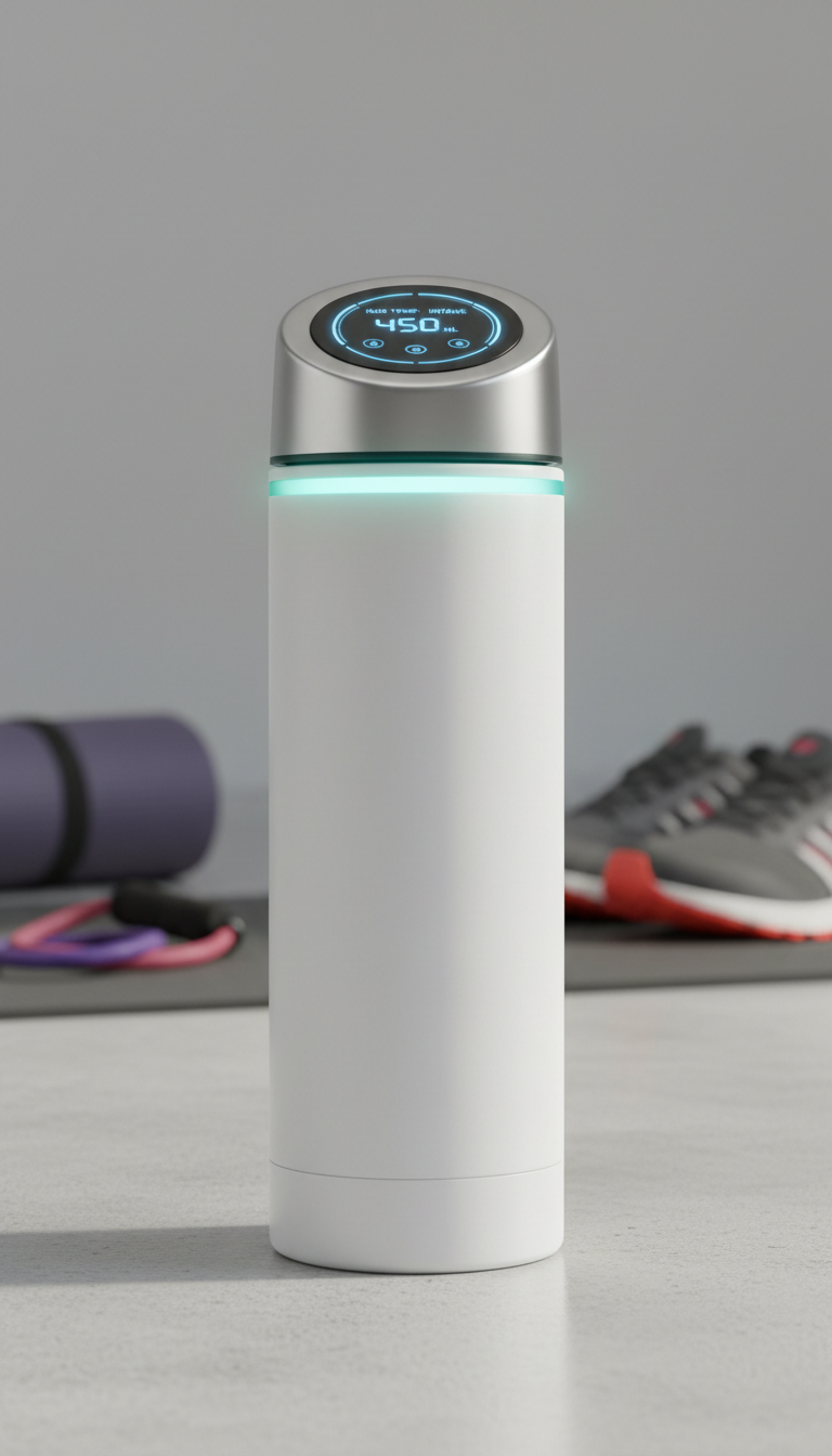 Nordwell Hydrate Smart Bottle, front view on neutral background